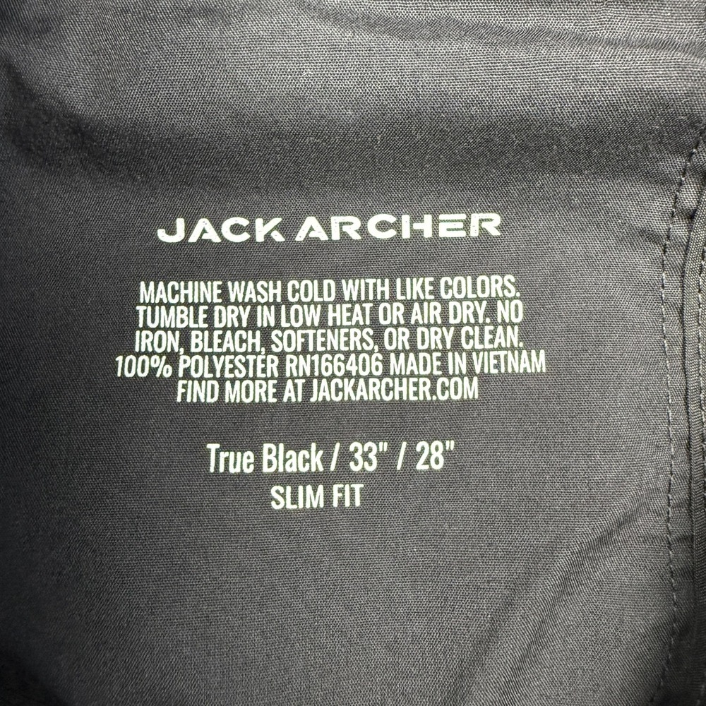 Jack Archer Pants Mens 33x28 Black Polyester Microfiber Chino Casual Travel - Picture 2 of 7